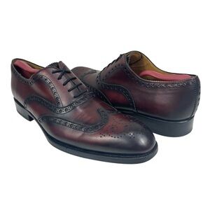 Magnanni Men’s Size 8.5 Wingtip Oxford Dress Shoes Oxblood Burgundy